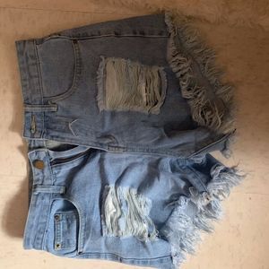 Ripped Jean Shorts